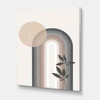 Designart - Abstract Rainbow Sun and Moon In Earth Tones III