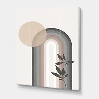 Designart - Abstract Rainbow Sun and Moon In Earth Tones III