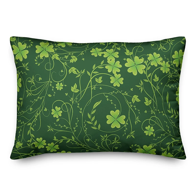 Clover Botanical Flourish St. Patrick's Day Throw Pillow