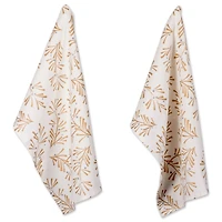 DII® Metallic Holly Leaves Dishtowel Set