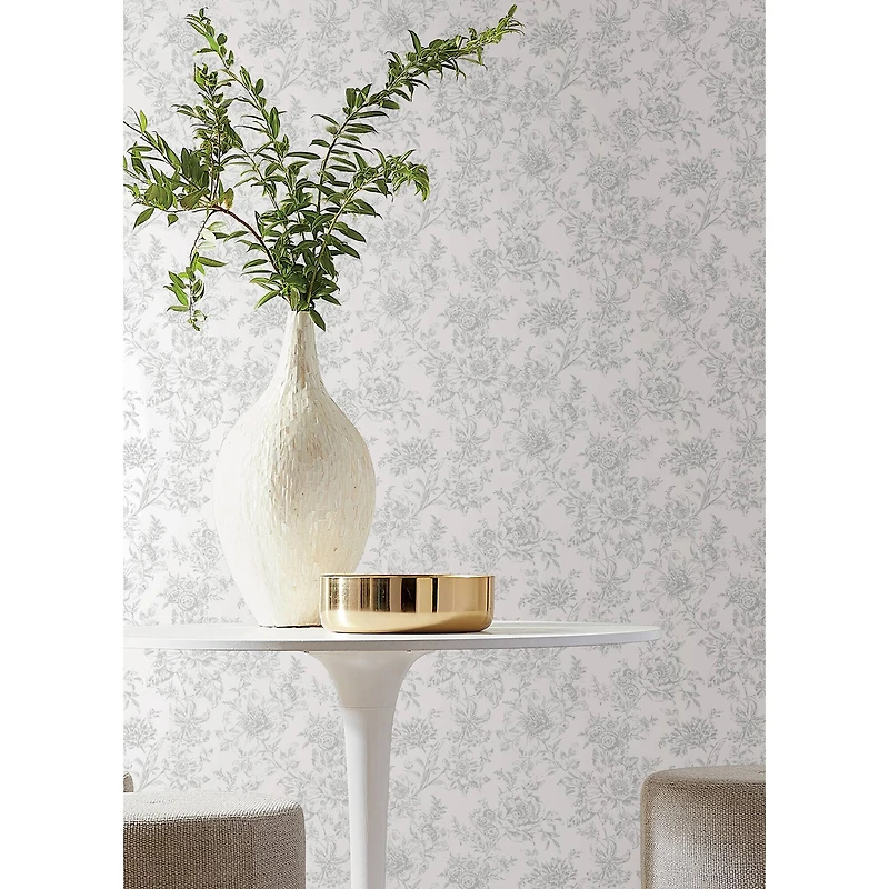 RoomMates Gray Wren Peel & Stick Wallpaper