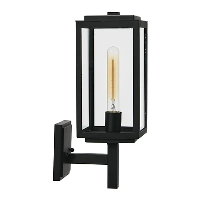 Hello Honey® Robert Stevenson Lighting Addison 17" Textured Black Metal & Glass Outdoor Light