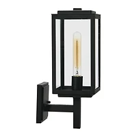 Hello Honey® Robert Stevenson Lighting Addison 17" Textured Black Metal & Glass Outdoor Light