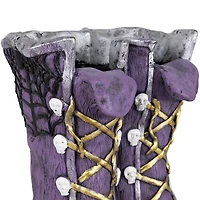 15" Purple Witch's Boots Ceramic Halloween Decoration