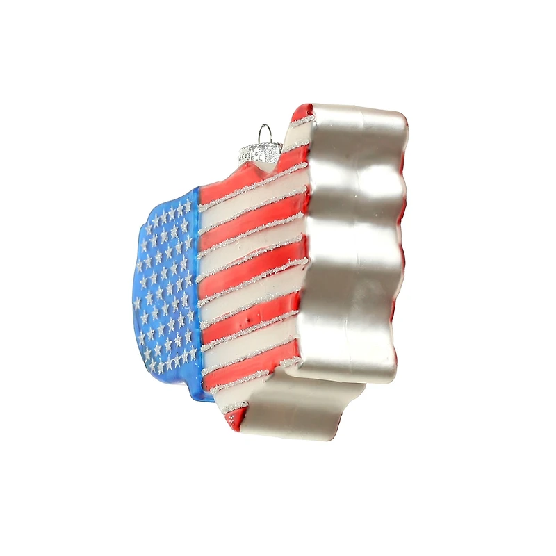 3.75" USA Flag Map Glass Ornament by Ashland®
