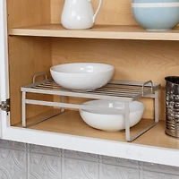 Honey Can Do Gray Stackable Cabinet Shelf Helpers Set