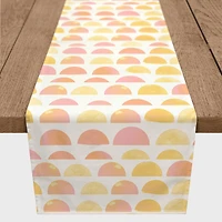 Pink & Yellow Half Circles Outdoor Table Runner