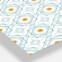 Designart 'Retro Minimal Patttern In Orange And Bluye Oversized Mid-Century Modern Multipanel Wall Clock