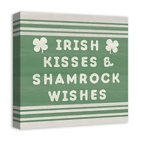 Irish kisses shamrock wishes 16" x 16" Canvas Wall Art
