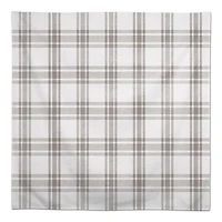 5ft. Cream & Gray Plaid Tablecloth