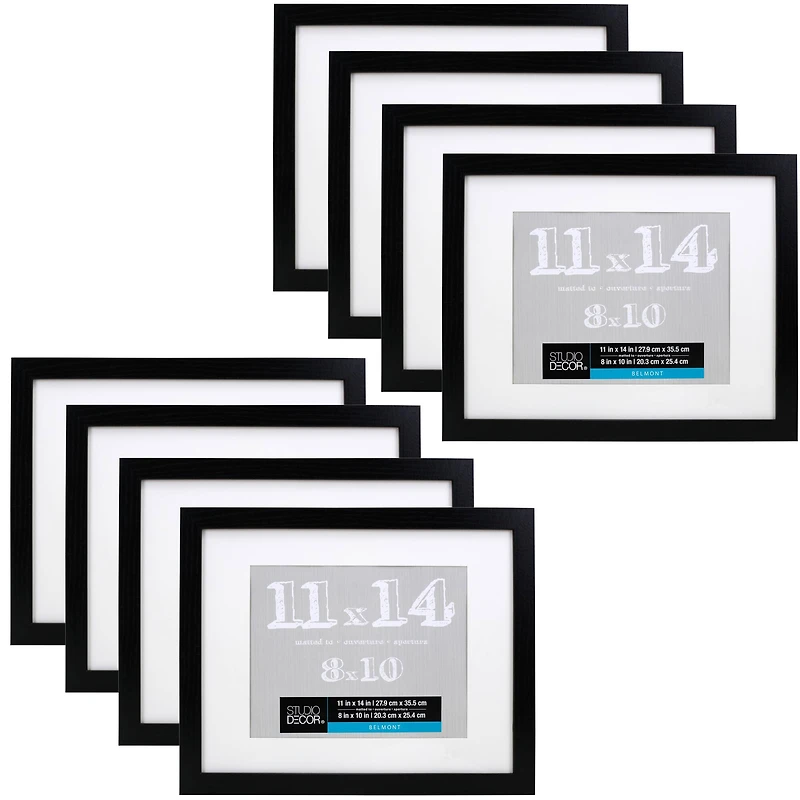 8 Pack: Black Belmont Frame with Mat by Studio Décor