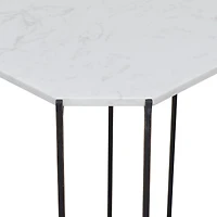 18" White Iron Contemporary Accent Table