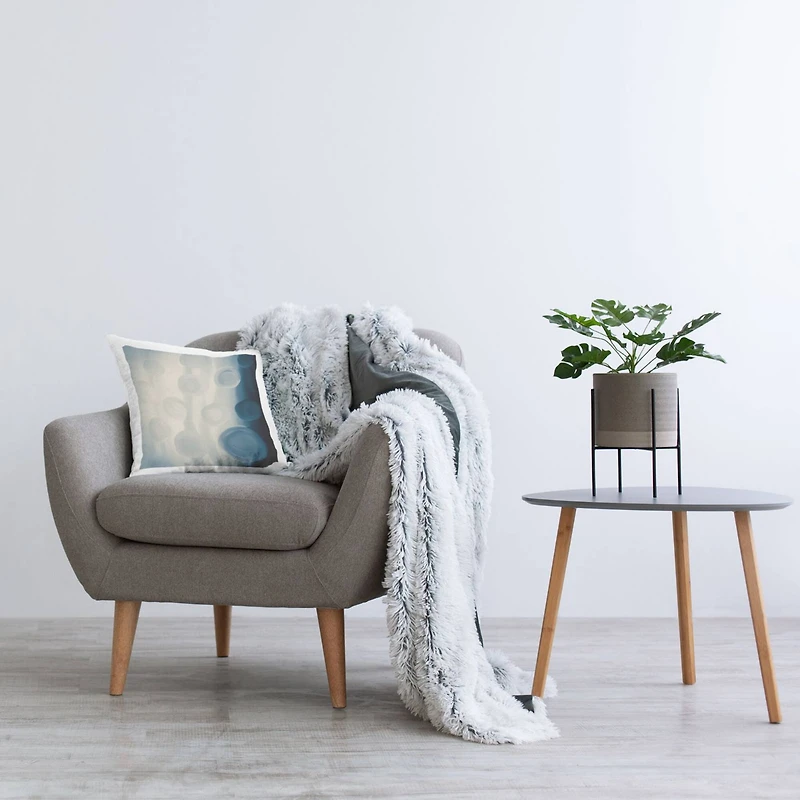 Stupell Industries Rich Blue Abstract Circles Shapes Design Throw Pillow, 18" x 18"