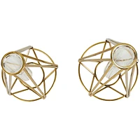 Gold Stainless Steel Geometric Test Tube Vase Set