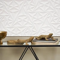 Gold Beaded Lizard Sculpture Set