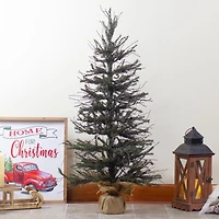3ft. Unlit Warsaw Two-Tone Twig Artificial Christmas Tree in Burlap Base