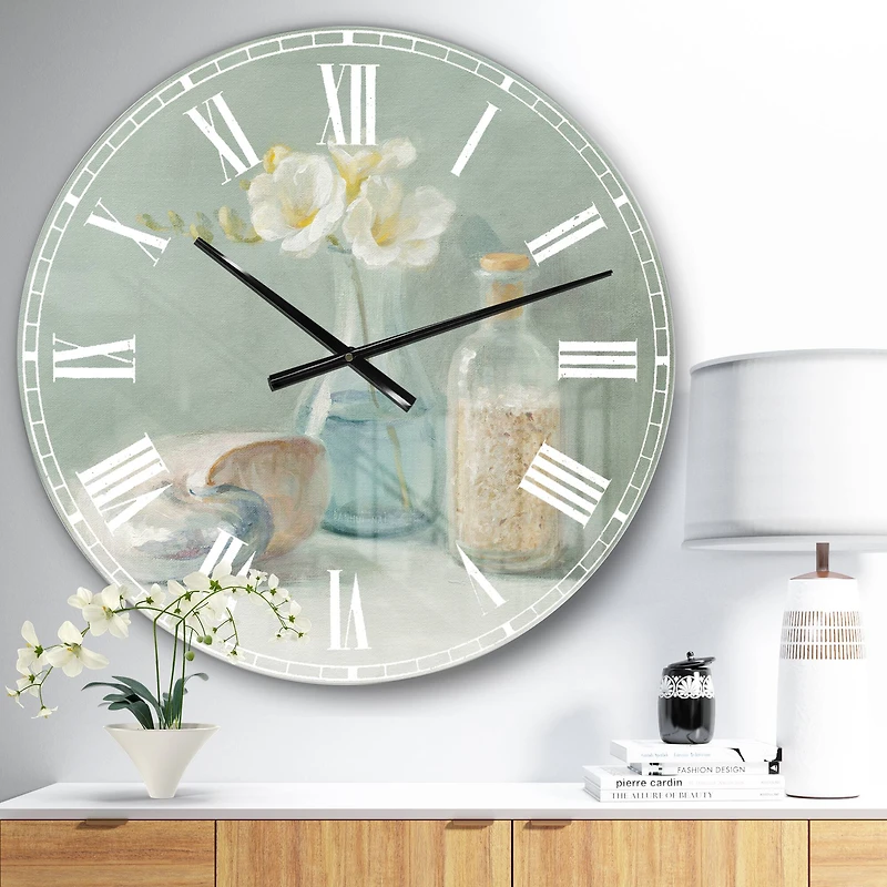 Designart 'Pastel Bath Ii Farmhouse Wall Clock