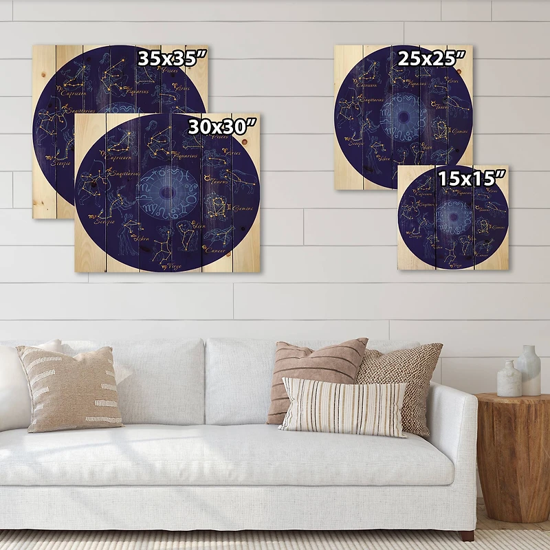 Designart - Zodiac With Constellations and Zodiac Signs