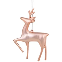 4.75" Shiny Rose Gold Reindeer Ornament
