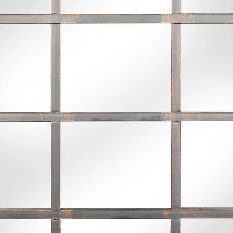 Clear Industrial Metal Wall Mirror, 40" x 30"
