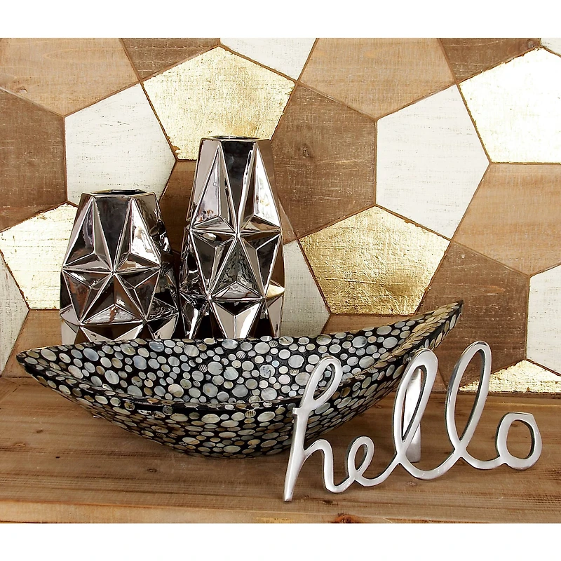 Gray Mother of Pearl Coastal Tray