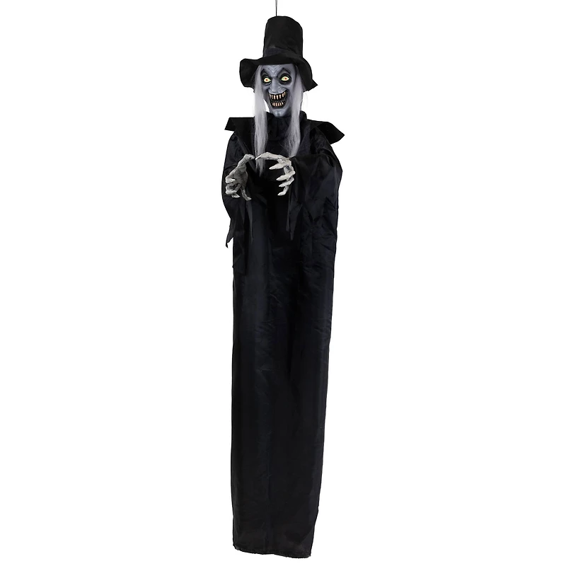 6ft. Lit Animated Vampire in Robe & Top Hat Halloween Decoration