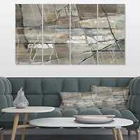Designart - Grey Silver Geometric Composition