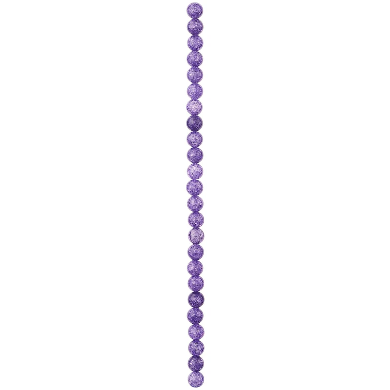 12 Packs: 24 ct. (288 total) Purple Crackled Quartzite Round Beads, 8mm by Bead Landing™