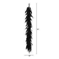 6ft. Artificial Real Touch Halloween Black Norfolk Island Pine Garland with Natural Look
