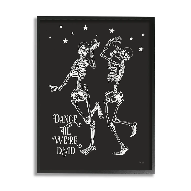 Stupell Industries Dance 'Til We're Dead Skeletons Framed Giclee Art