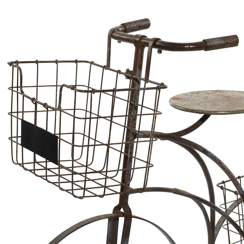 Brown Metal Farmhouse Plantstands, 33" x 41" x 13"