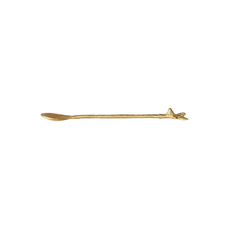Hello Honey® 8" Gold Reindeer Handle Brass Cocktail Spoon