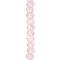 Pink Faceted Large Hole Glass Rondelle Beads by Bead Landing