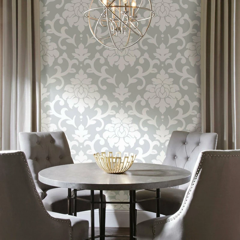 RoomMates Gray Damask Peel & Stick Wallpaper
