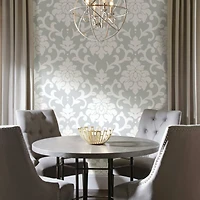 RoomMates Gray Damask Peel & Stick Wallpaper