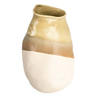 Hello Honey® Bloomingville 13" Tan Reactive Glaze Stoneware Tri-Tone Vase