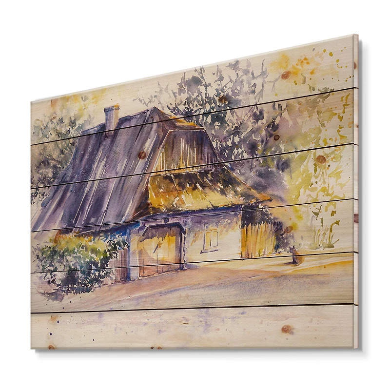 Designart - Old Wooden White House In Country Side Village
