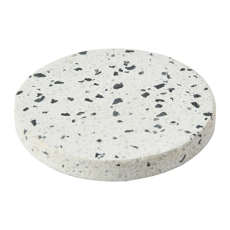 Hello Honey® White Round Terrazzo Coaster Set
