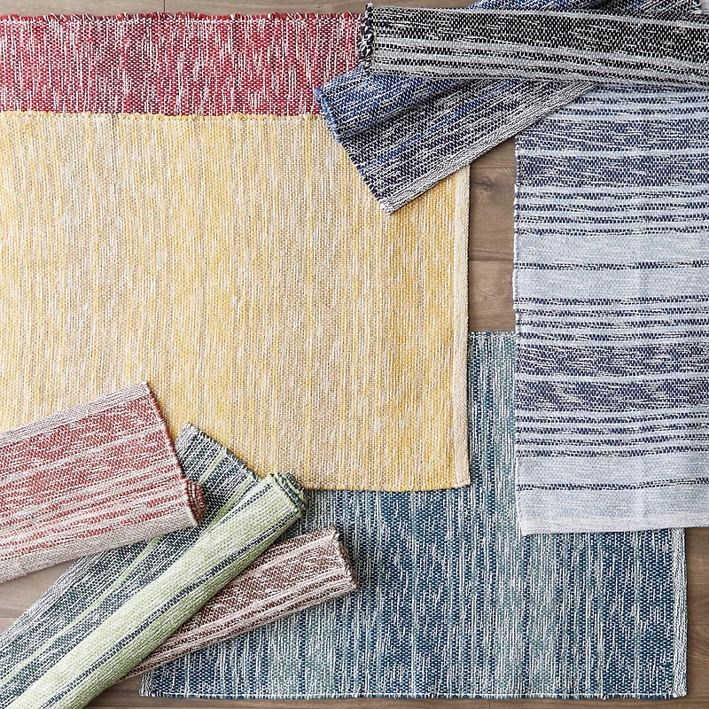 DII® Variegated Stripe Handwoven Recycled Yarn Rug