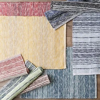 DII® Variegated Stripe Handwoven Recycled Yarn Rug