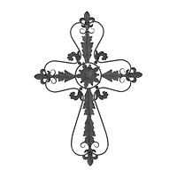 Black Metal Traditional Wall Decor, 37" x 26"