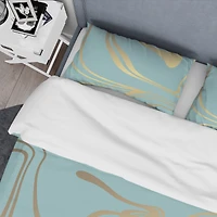 Designart 'Golden Marble Design I' Mid-Century Duvet Cover Set