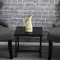 10" Tuscan Ceramic Green Scroll Pitcher Vase