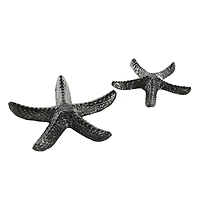 Black Aluminum Metal Starfish Bubble Textured Sculptures, 2ct.