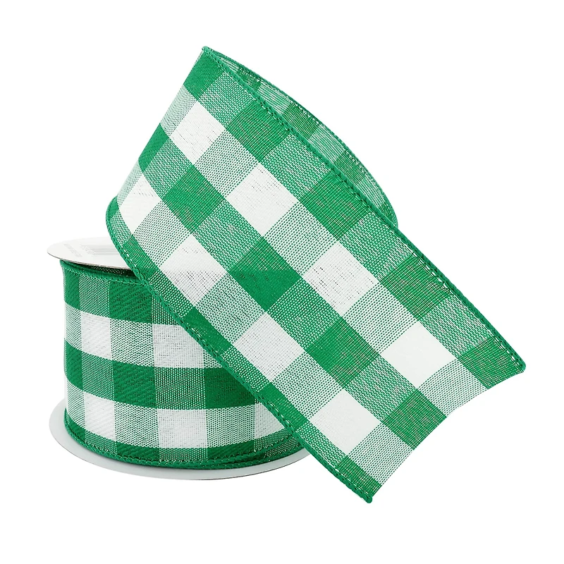 2.5" x 8.3yd. Wired Gingham Ribbon by Celebrate It™ Décor