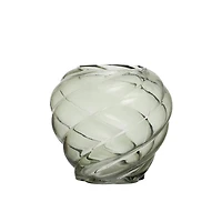 Hello Honey® 7.75" Green Round Twisted Glass Vase