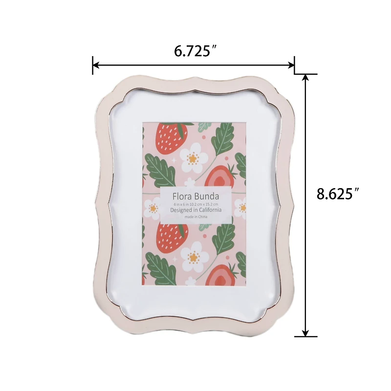 Flora Bunda Gallery 4" x 6" Vintage Rectangle Edge Zinc Alloy Picture Frame