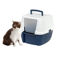IRIS® 31qt. Blue Cat Litter Box with Hooded Lid
