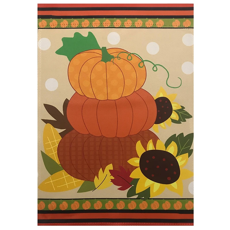 12.5" x 18" Pumpkins & Sunflowers Autumn Garden Flag