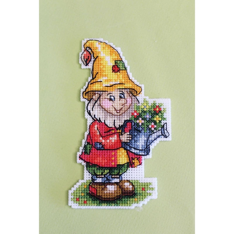 MP Studia Garden Gnome Plastic Canvas Counted Cross Stitch Kit
